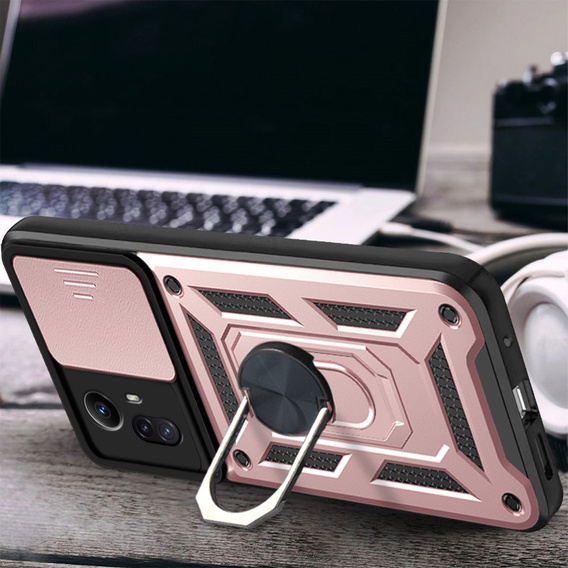 Obal na mobil pre Xiaomi Redmi Note 12S 4G, CamShield Slide, ružové rose gold