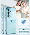 Puzdro pre Samsung Galaxy A56, Electro heart, modré + sklo 9H