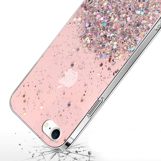Obal na mobil pre iPhone 7/8/SE 2020/SE 2022, Glittery, ružové