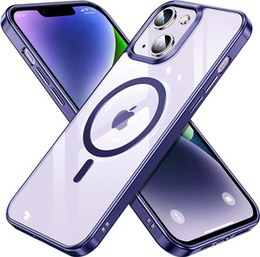 Obal na mobil pre iPhone 14, ERBORD Hybrid MagSafe Case, modré