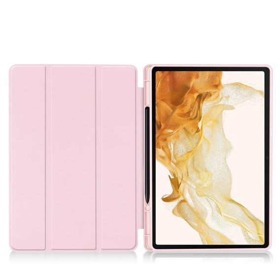 Puzdro pre Samsung Galaxy Tab S10+ Plus, Smartcase s priestorom pre stylus, ružové