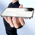 Puzdro pre iPhone 16, Magnetic Dual Glass, strieborné