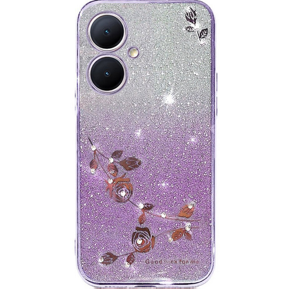Puzdro pre OnePlus Nord CE 3 Lite 5G, Glitter Flower, fialové