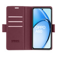 Puzdro pre Oppo A60, ERBORD Glossy Litchi, flipová peňaženka, červené