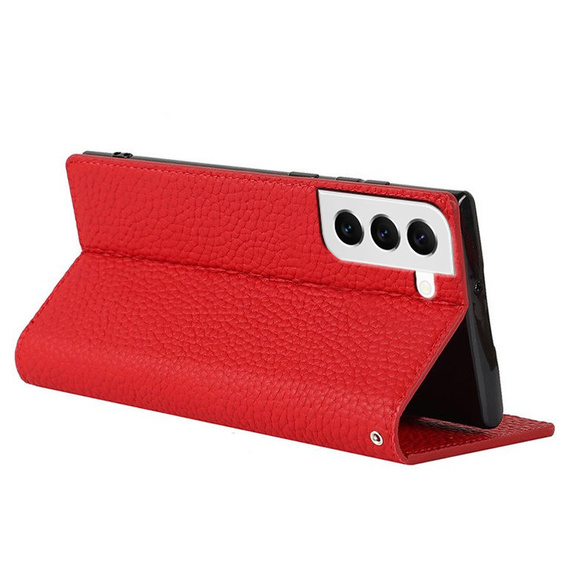 Kožené puzdro pre Samsung Galaxy S22, ERBORD Grain Leather, červené