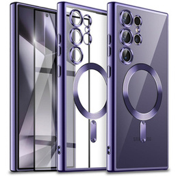 Puzdro pre Samsung Galaxy S24 Ultra, Electro MagSafe, fialové+ Plné lepidlo keramické sklo