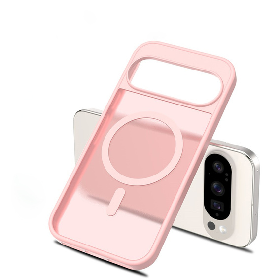 Matné puzdro pre Google Pixel 10 / 10 Pro, pre MagSafe, priesvitné ružové