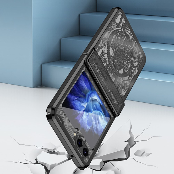 Puzdro pre Samsung Galaxy Z Flip7 FE / Z Flip6, Mechanical Legend, čierne