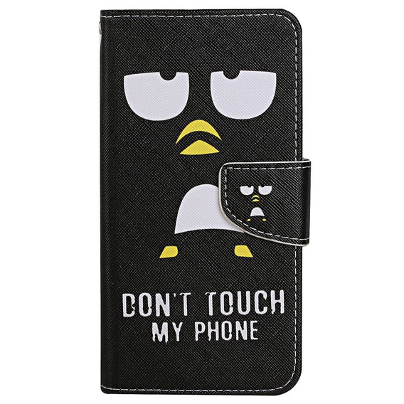 Klapkové puzdro pre Xiaomi Redmi 13C / Poco C65, Wallet, Don't Touch My Phone, čierne