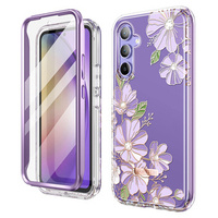 Obal na mobil pre Samsung Galaxy A54 5G, Suritch Full Body Flowers, fialové