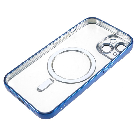 Puzdro pre iPhone 14, Electro MagSafe, modré + sklo na displej