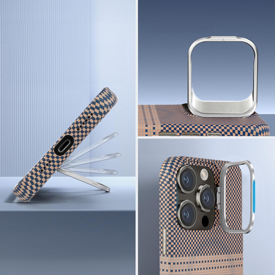 Puzdro pre iPhone 14 Pro, Frame Kickstand, pre MagSafe, Sunset Grey