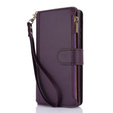 Klapkové puzdro pre Samsung Galaxy S24 Ultra, Wallet Zipper Pocket RFID, s popruhom cez rameno, čierne