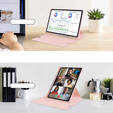Puzdro s klávesnicou pre Samsung Galaxy Tab S9 FE+ Plus, Rotary 360° Leather, ružové
