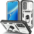 Obal na mobil pre Samsung Galaxy A54 5G, CamShield Slide, biela / čierna