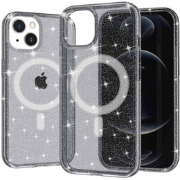 Puzdro pre iPhone 14 Plus, Glittery, pre MagSafe, čierne