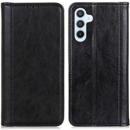Obal na mobil pre Samsung Galaxy S24+ Plus, Wallet Litchi Leather, čierne