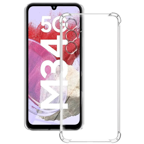 Puzdro pre Samsung Galaxy M34 5G, Anti-Shock, priehľadné + sklo 9H