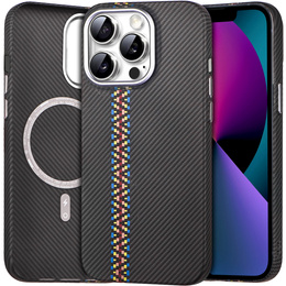 Puzdro pre iPhone 13, Carbon Fiber MagSafe, čierne