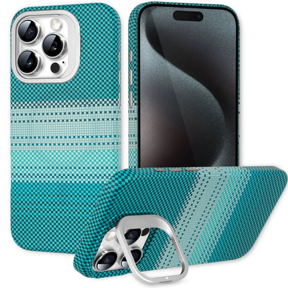 Puzdro pre iPhone 15 Pro Max, Frame Kickstand, pre MagSafe, Moon Green
