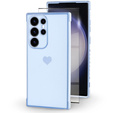 Puzdro pre Samsung Galaxy S23 Ultra, Electro heart, modré + Full Glue Ceramic Glass