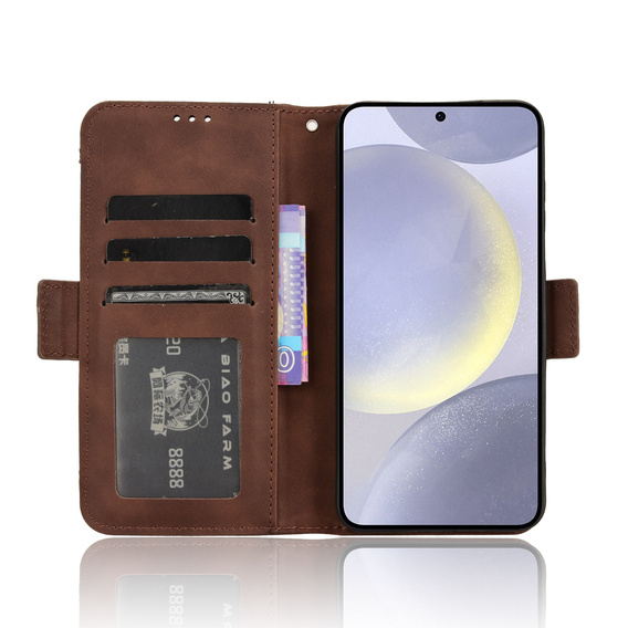 Klapkové puzdro pre Samsung Galaxy S25 FE, Card Slot, hnedé