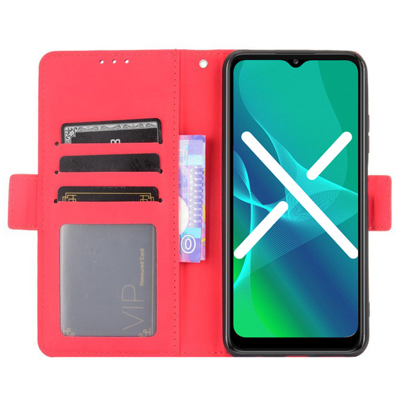 Klapkové puzdro pre Oppo Reno7 Lite 5G, Card Slot, červené