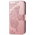 Klapkové puzdro pre Motorola Edge 50 Ultra, Butterfly, ružové rose gold