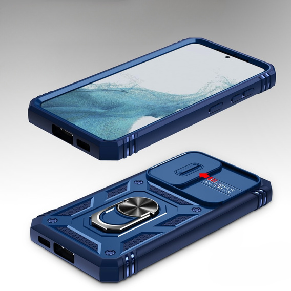 Obal na mobil pre Samsung Galaxy S23 Plus, CamShield Slide, modré