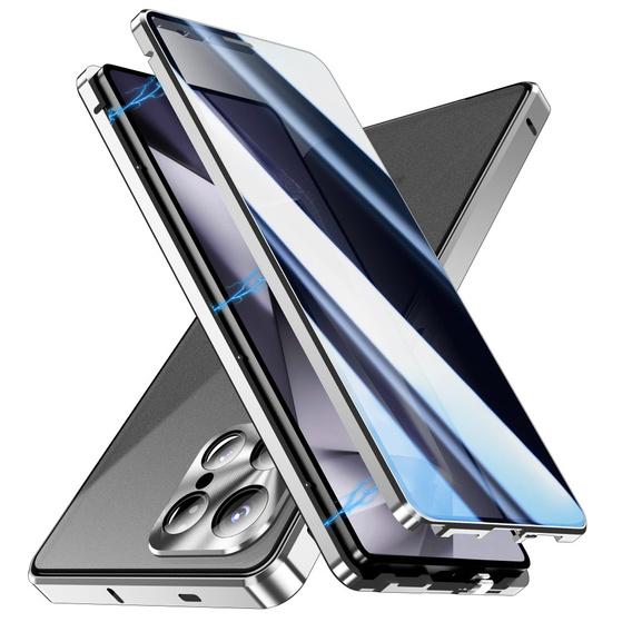 Puzdro pre Samsung Galaxy S25 Ultra, Privacy Dual Glass, strieborné