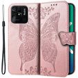 Klapkové puzdro pre Xiaomi Redmi 10C, Butterfly, ružové rose gold