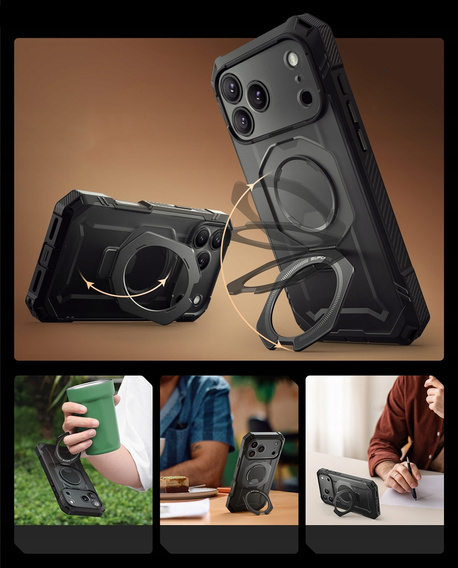 Puzdro Supcase pre iPhone 17 Pro Max, Unicorn Beetle Grip Pro Mag, čierne