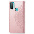 Klapkové puzdro pre Motorola Moto E20/E30/E40, Mandala, ružové rose gold