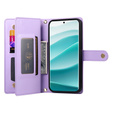 Klapkové puzdro pre Xiaomi Redmi Note 14 Pro 5G / Poco X7 5G, Wallet Zipper Pocket, fialové