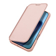 Puzdro Dux Ducis pre iPhone 17, Skin Pro, s chlopňou, s otvorom na kartu, ružové