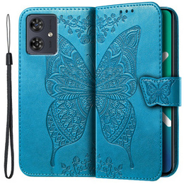 Klapkové puzdro pre Motorola Moto G54 5G, Butterfly, modré