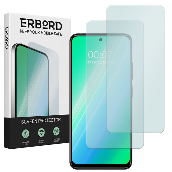 2x tvrdené sklo pre Xiaomi Redmi Note 10/10S, ERBORD 9H Hard Glass na displeji