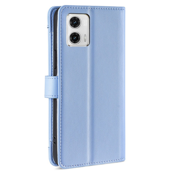 Klapkové puzdro pre Motorola Moto G73 5G, Wallet Zipper Pocket, modré