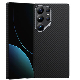 Puzdro BENKS Kevlar pre Samsung Galaxy S25 Ultra, pre MagSafe, Carbon Fiber, čierne