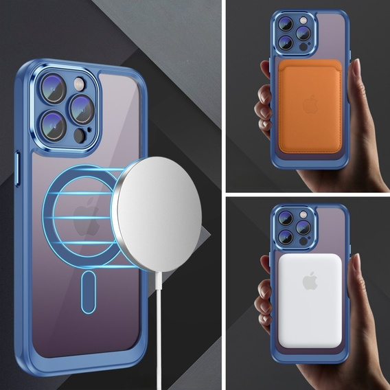 Puzdro pre iPhone 14 Pro Max, ERBORD Impact Guard, MagSafe, modré