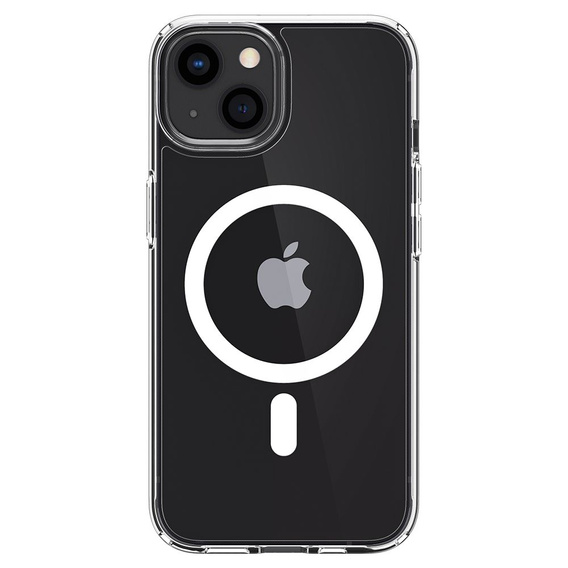 Puzdro MagSafe Spigen pre iPhone 13 Mini, Ultra Hybrid, biele + tvrdené sklo 9H