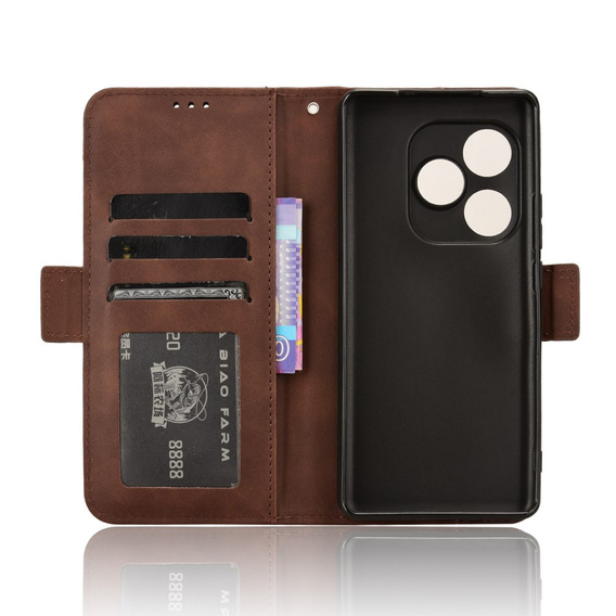 Klapkové puzdro pre Realme GT 6 / 6T, Card Slot, hnedé