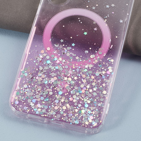 Puzdro pre Samsung Galaxy S24, Glittery, pre MagSafe, ružové