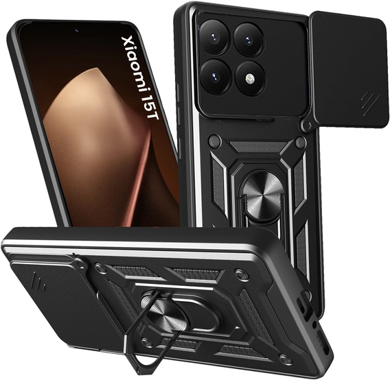 Pancierované puzdro CamShield Slide s krytom fotoaparátu a krúžkom pre Xiaomi 15T