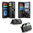 Puzdro CASEME pre Samsung Galaxy S25 FE, RFID Leather Wallet, s popruhom cez rameno, čierne