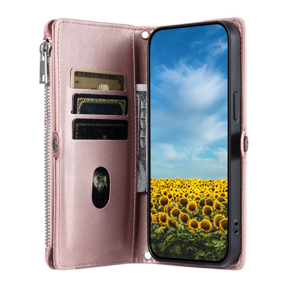 Klapkové puzdro pre Xiaomi Redmi 14C / Xiaomi Poco C75, Wallet Zipper Pocket, ružové