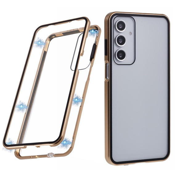 Puzdro pre Samsung Galaxy A16, Magnetic Dual Glass, zlaté