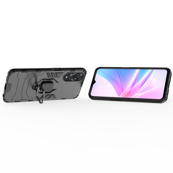 Obal na mobil pre Oppo A78 5G, Kickstand Ring, čierne