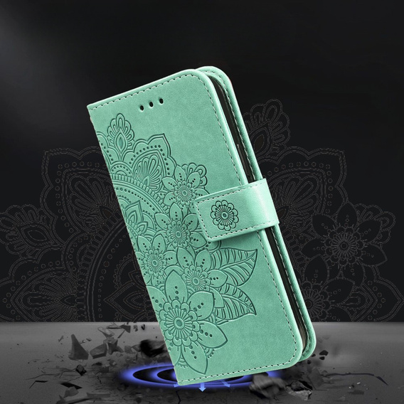 Klapkové puzdro pre Samsung Galaxy A54 5G, Mandala Flower, zelený