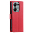 Puzdro s chlopňou pre Xiaomi Redmi Note 13 Pro 4G / Xiaomi Redmi Note 14S / Xiaomi Poco M6 Pro 4G, Rhombus Crossbody Leather, červené